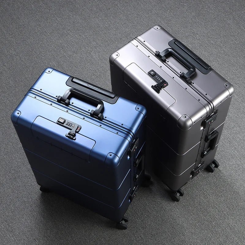 20 inch carriertravel suitcase with wheels，maletas viaje，coach bag ，front open All aluminum magnesium alloy material