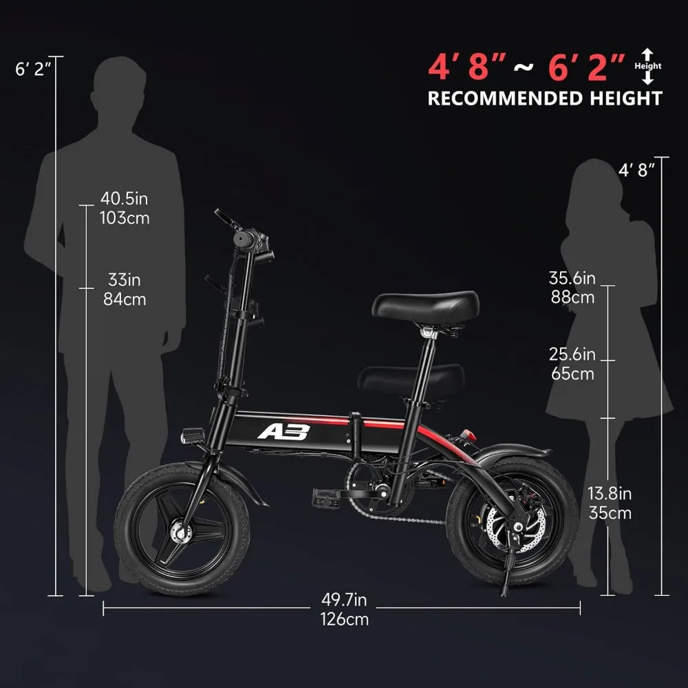 Electric Bike for Adults,Electric Bicycle with Removable Battery,14 INCH FOLDABLE EBIKE,350W MOTOR