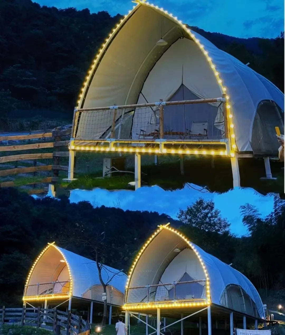 Modern Waterproof PVC Tarpaulin Luxury Glamping Tent For Outdoor Hotel Resort