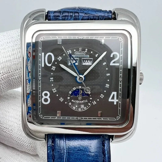 Beijing Watch Multi-Function Multiple Time Zone Moon Phase Retro Square Men's Mechanical Watch