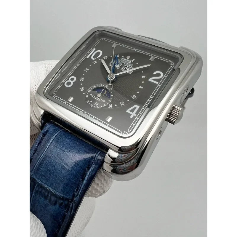 Beijing Watch Multi-Function Multiple Time Zone Moon Phase Retro Square Men's Mechanical Watch