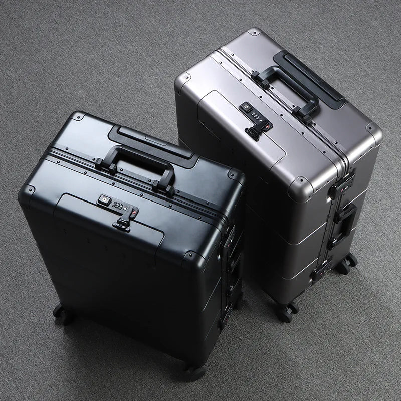 20 inch carriertravel suitcase with wheels，maletas viaje，coach bag ，front open All aluminum magnesium alloy material