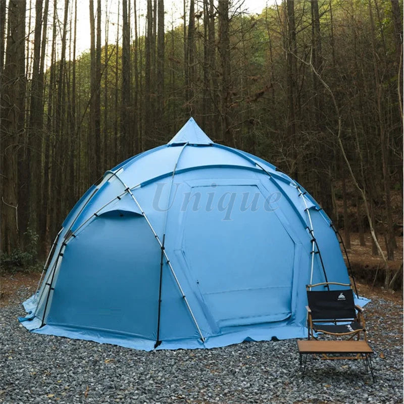 Outdoor Glamping Hiking Tent, Family Camping Awning, Sun Shelter, Beach Tent, Oxford Ball Tent