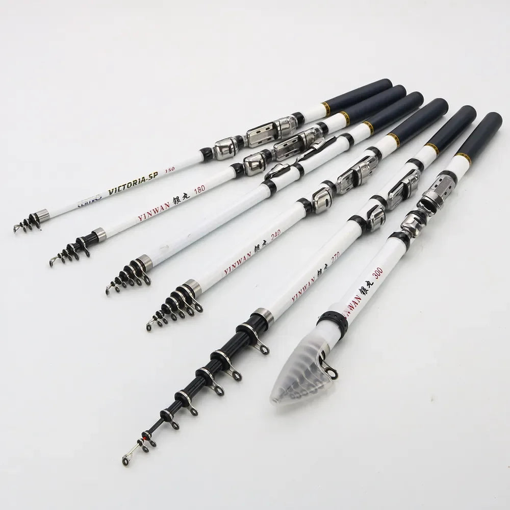 JOSBY Telescopic Fishing Rod Spinning 1.5/1.8/2.1/2.4/2.7/3.0m Portable Outdoor Travel Carbon Fiber Mini Pole For Reel